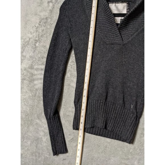 🍑AMERICAN EAGLE Women Sweater Knit Pullover Fall Winter Solid Gray Slim XS(0-2) - Picture 12 of 13